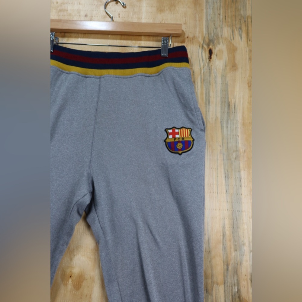 FC Barcelona‎ Gray Men’s Sweatpants with Striped Cuffs Large